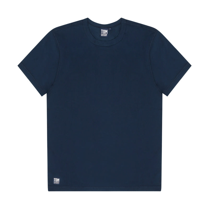 Solid Deep Blue Short Sleeve