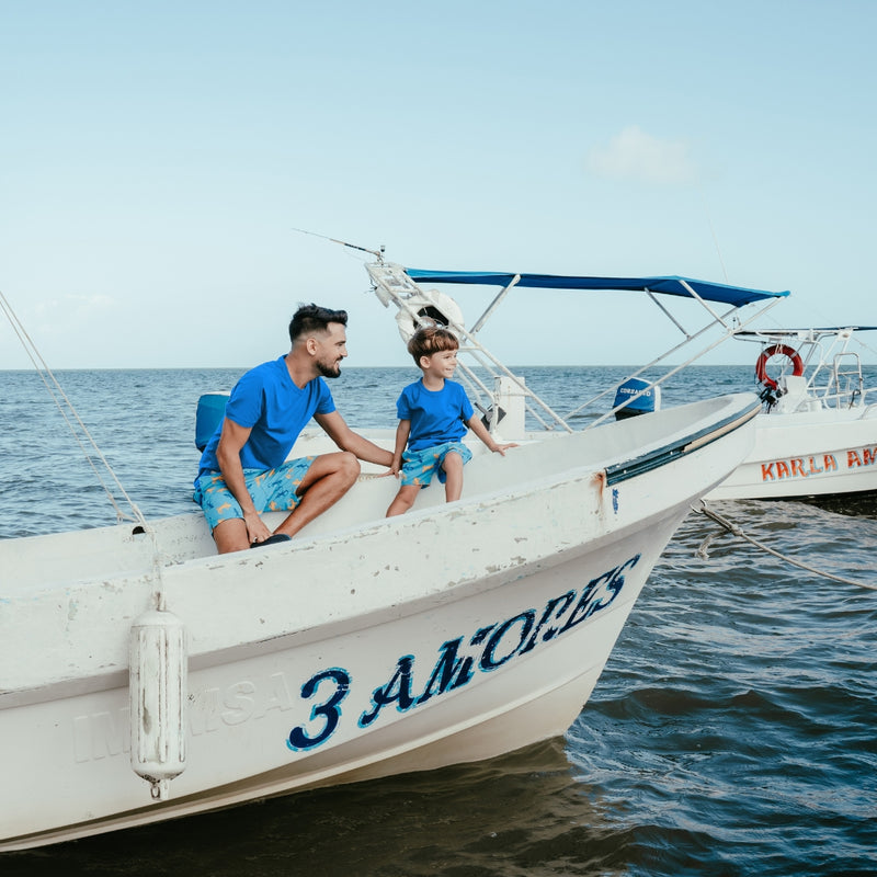 Solid Nautical Blue Short Sleeve