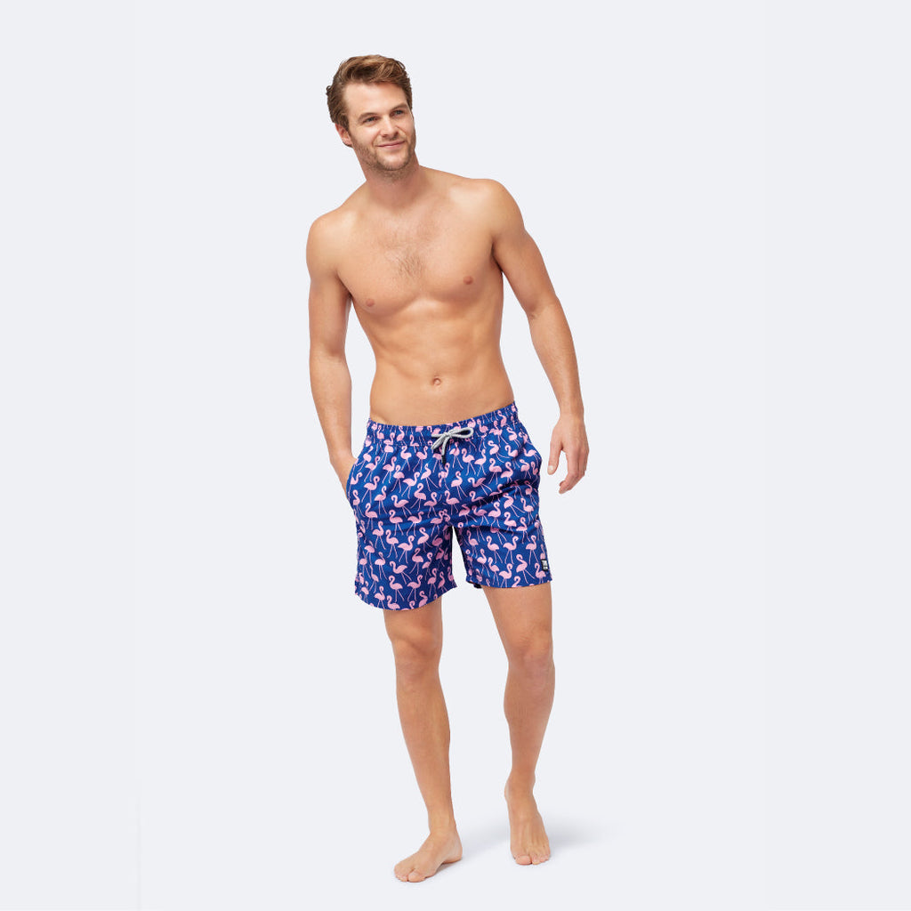 Mens Swim Trunks Rose Flamingos Tom Teddy Tom and Teddy Australia