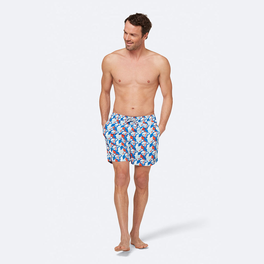 Beach Shorts - Striped Blue Fish (Adult & Kids) - Australian